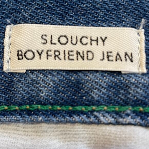 J Crew Blue Denim Straight Leg Slouchy Boy Friend Hi Rise Distressed Jeans 27 - Picture 9 of 15